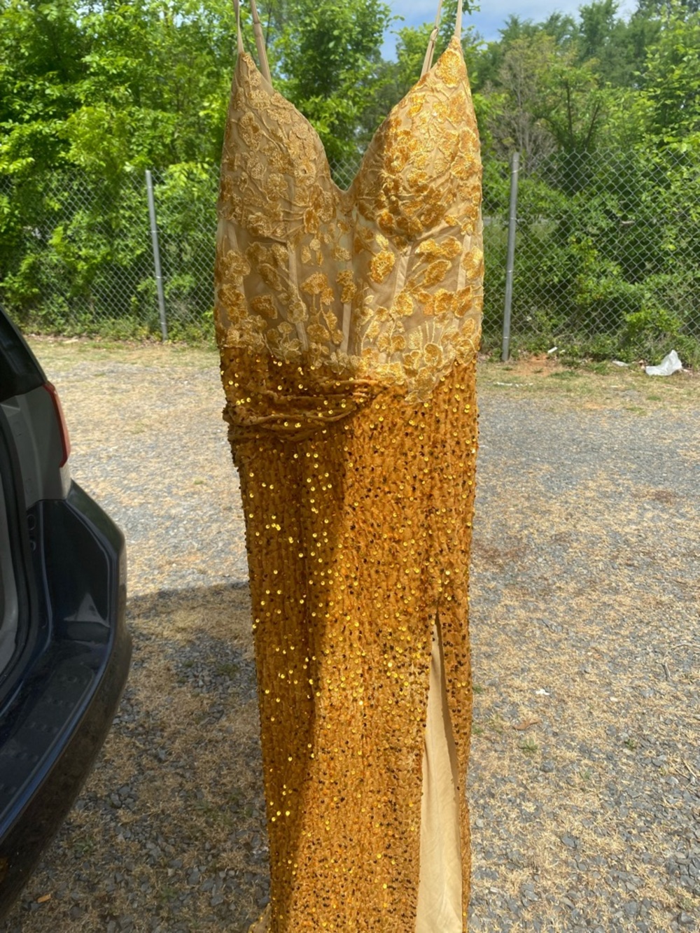 Gold Sequin Maxi Skirt